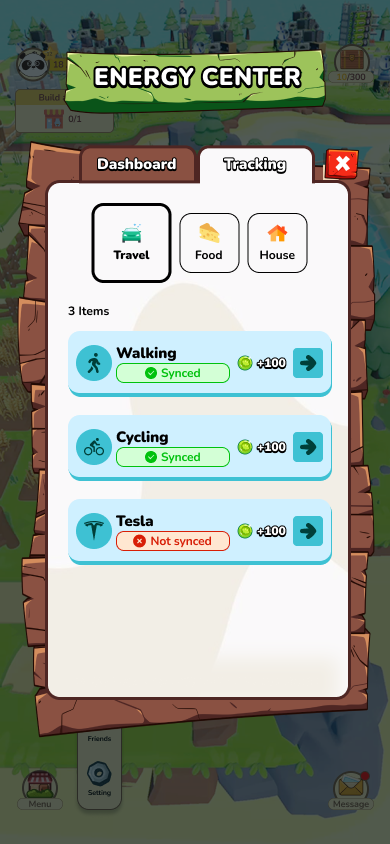 Carbon tracking panel